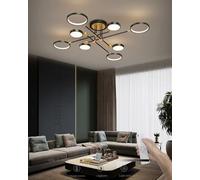 LSYPY 8 Heads Modern LED Ceiling Light Dimmable Living Room Ceiling Light with Remote Control, Black Light Fittings,Light Fittings Ceilings Living Room,Ceiling Lights for Hall,Bedroom Lights(Black)