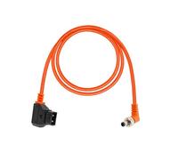 LSYRIA D-Tap to DC 5.5 2.5mm 12V Coiled Power Cable Compatible with Canon C70, Atomos Shogun Ninja, SmallHD Indie 7, Blackmagic Video Assist, KiPRO, Right Angle V Gold Mount Battery Power (Orange)