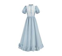LSYYSKB Renaissance Dress Vintage Costume Womens Pioneer Colonial Costume Prairie Civil War Dresses, Blue, XX-Large