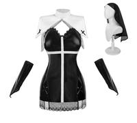 LSYYSKB Women Bunny Cosplay Costume, Girl Senpai Outfit Mai San Sakurajima Bunny Ear One Piece Bodysuit, Black&white, Small