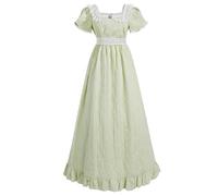 LSYYSKB Women Regency Dress Green Victorian Dresses Vintage Ball Gown Lace-up Long Regency Dress XXL