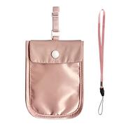 LSYYSL 1 Piece Cotton Bra Bag, Anti-Theft Coin Purse With Adjustable Elastic Strap, Ultra Thin Soft Card Holder, Pink