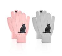 LSYYSL 2 Pairs Of Knitted Gloves, Cat Print Gloves, Winter Warm Gloves, Women'S Gloves, Cold-Proof Clothing Accessories