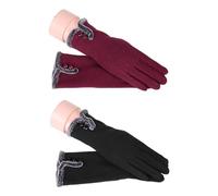 LSYYSL 2 Pairs Of Outdoor Warm Gloves, Women'S Winter Gloves, Cycling Windproof Gloves, Simple Gloves, Non-Slip Gloves