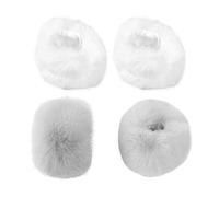 LSYYSL 2 Pairs Of Solid Color Plush Sleeves, Women'S Warm Sleeves, Clothing Decorative Sleeves, Soft Sleeves (White, Gray)