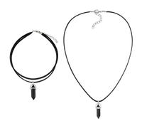 LSYYSL 2 Pendant Necklaces, Women'S Necklaces, Hexagonal Column Pendant Necklaces, Adjustable Necklaces, Costume Accessories