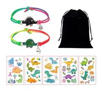 LSYYSL 2 Pieces Of Dinosaur Color-Changing Bracelets And 5 Pieces Of Dinosaur Stickers, With 1 Piece Of Jewelry Bag, Creative Children'S Bracelet, Friendship Bracelet