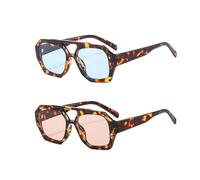 LSYYSL 2 Pieces Of Leopard Print Sunglasses, Retro Sunglasses, Personalized Fashion Glasses, Irregular Glasses, Clothing Accessories