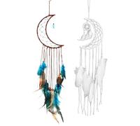 LSYYSL 2 Pieces Of Moon Shop Dream Net, Feather Pendant, Creative Home Decoration, Bedroom Craft Feather Decoration