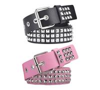 LSYYSL 2 Pieces Of Punk Belts, Fashion Belts, Clothing Decorative Belts, Pu Leather Belts, Retro Belts