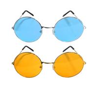 LSYYSL 2 Pieces Of Sunglasses, Retro Fashion Sunglasses, Round Sunglasses, Metal Frame Glasses, Holiday Party Decoration Mirrors