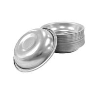 LSYYSL 20 Pieces Stainless Steel Round Plates, Dipping Plates, Barbecue Seasoning Plates, Mini Cutlery Plates, Suitable for Home, Restaurant, Party