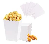 LSYYSL 20 x White Popcorn Trays, Dessert Trays, Party Table Boxes, Popcorn Containers, Paper Popcorn Bags for Parties, Picnics, Movie Nights, etc.