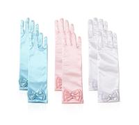 LSYYSL 3 Pairs Of Children'S Stage Costume Gloves, Satin Long Gloves, Role Play Accessories
