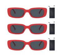 LSYYSL 3 Pairs Of Glasses And 3 Glasses Bags, Vintage Glasses, Rectangular Sunglasses, Outdoor Items, Clothing Accessories