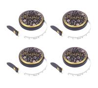 LSYYSL 4 Pieces Printed Tape Measure, Mini Tape Measure, Automatic Retractable Tape Measure, Pu Leather Tape Measure, Sewing Tape Measure, Body Measurement Tape