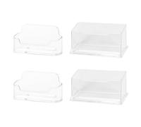 LSYYSL 4 Pieces Transparent Business Card Box, Plastic Business Card Box, Office Supplies, Desktop Card Storage Box, Card Display Box
