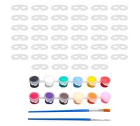 LSYYSL 40 Pieces Blank Masks And 1 Set Of Brush Paints, Diy Mask Materials, Paper Masks For Kids, Prom Mask Making