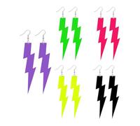 LSYYSL 5 Pairs Colorful Neon Flash Earrings, Fashion Earrings, 80s Retro Earrings, Suitable for Theme Party, Costume Party, Halloween, Fancy Dress, Acrylic