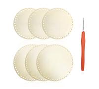 LSYYSL 6 Pcs Woven Basket Bases And 1 Crochet Tool, Diy Woven Basket Materials, Round Base, Creative Diy Handicraft Accessories