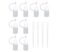 LSYYSL 8 Piece 5ml Needle Hole Bottle with 4 Graduated Pipettes, Suitable for Ink, Paint, Essential Oils, Cosmetic Water, Lubricating Oil, Reagents, Chemicals, Packaging Stationery