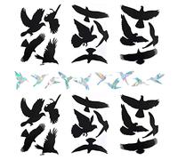 LSYYSL Pack of 34 Bird Shaped Anti-Collision Window Stickers, Bird Warning Collisions Stickers, Large Bird Window Decals, Suitable for Anti-Collision Made of Transparent Glass, Decoration,20 x 30 cm