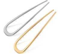 LSYZHX 2 Pcs French Hair Pin,U Shaped Hair Pins,Metal Hair Accessories for Women,Hair Pin Fork for All Hair Types (2 Pcs)