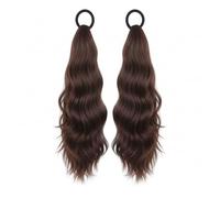 LSYZHX 2 Pcs Ponytail Extension Human Hair, clip in ponytail for Women, Easy to Wear and Care For (Brown)