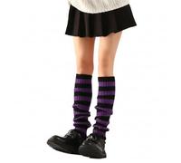 LSYZHX 2Pcs Leg Warmers, Ribbed Knitted Ladies Preppy Boot Socks, Stylish Y2k Sports Party Yoga Ballet Accessories for Women，UK Womens Leg Warmers (2, PURPLE)
