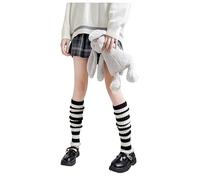 LSYZHX 2Pcs Leg Warmers, Ribbed Knitted Ladies Preppy Boot Socks, Stylish Y2k Sports Party Yoga Ballet Accessories for Women，UK Womens Leg Warmers (2, BLACK)