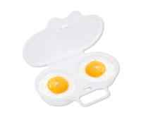 LSYZHX Microwave Egg Poacher, Double Cups Egg Boiler, White, Polypropylene, Round, White