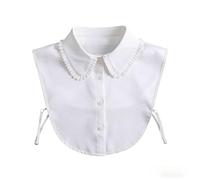 LSYZHX Ruffled Detachable Half Shirt,White Collar for Women,Half Shirt Blouse False Collar Folding Design for Women Girls (White)