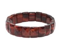 LSZBYHOK Bead Bracelets For Womens,Natural Gemstone Crystal Bracelets，Fashion Rectangle Beads Strand Stretch Bracelet， Energy Gemstone Bracelets Jewellery For Men Women Red Tiger Eye