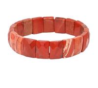 LSZBYHOK Beaded Bracelets For Men,Natural Gemstone Crystal Bracelets，Fashion Rectangle Beads Strand Stretch Bracelet， Energy Gemstone Bracelets Jewellery For Men Women Red Jasper