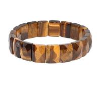 LSZBYHOK Beaded Bracelets For Women,Natural Gemstone Crystal Bracelets，Fashion Rectangle Beads Strand Stretch Bracelet， Energy Gemstone Bracelets Jewellery For Men Women Yellow Tiger Eye