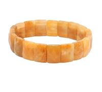 LSZBYHOK Beaded Bracelets For Women,Natural Gemstone Crystal Bracelets，Fashion Rectangle Beads Strand Stretch Bracelet， Energy Gemstone Bracelets Jewellery For Men Women Yellow Jade