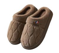 LSZBYHOK Slipper Men's Winter Indoor Plus Velvet Comfortable Warm Wool Slippers Winter Plus Velvet Cotton Slippers-coffee-42-43