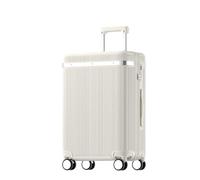 LSZJSCH Adventure Suitcase - Scratch Resistant Surface, Silent Rollers, Ample Storage Space. A Must-Have for Travel Enthusiasts. -Tourist Artifact(Ivory,26inches)