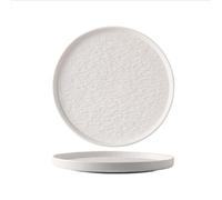LSZJSCH Fashionable Black and White Textured Dinner Plates: Classic Tones with Textures, Creating A Delicate Dining Experience -ForDinnerParties(10 inches - White)