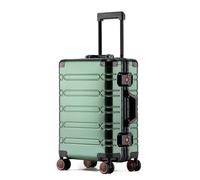 LSZJSCH High - Quality Rolling Travel Suitcase - Made of Full Aluminum - Magnesium Alloy, Scientifically Divided Lining, Sturdy and Durable -Tourist Artifact(Dark Green,28 inches)