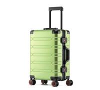 LSZJSCH High - Quality Rolling Travel Suitcase - Made of Full Aluminum - Magnesium Alloy, Scientifically Divided Lining, Sturdy and Durable -Tourist Artifact(Green,24 inches)