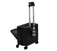 LSZJSCH Rolling Travel Suitcase with Innovative Front - Compartment Design - Easy Access, Reasonable Compartmentalization, Quality Material. A Worry - Free Choice for Travel -Tourist Artifact(Black)