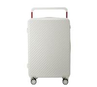 LSZJSCH Stylish Striped Rolling Travel Suitcase 6 - Times Standard Quiet Wheels, Rigorously Tested for Reliable Quality -Tourist Artifact(White,20 inches)