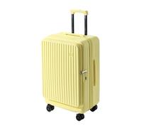 LSZJSCH Versatile and Reliable PC+ABS Hard Shell Rolling Suitcase with Well-Organized Interior - Suitable for Any Journey -Tourist Artifact(Lemon Yellow,22inches)