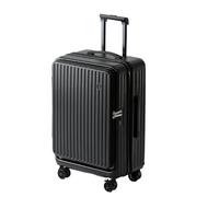 LSZJSCH Versatile and Reliable PC+ABS Hard Shell Rolling Suitcase with Well-Organized Interior - Suitable for Any Journey -Tourist Artifact(Black,22inches)