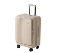 LSZJSCH Versatile and Reliable PC+ABS Hard Shell Rolling Suitcase with Well-Organized Interior - Suitable for Any Journey -Tourist Artifact(Milk Tea Color,20 inches)