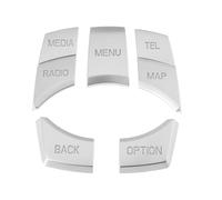LT Easiyl 1 Set Chrome Car Multimedia 7-Key Button Decorative Cover ABS Compatible with BMW 5 Series iDrive 2011-2017