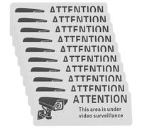 LT Easiyl 10pcs 8.5x3cm Aluminum Video Surveillance Sign Self-Adhesive Sticker "Attention This Area is Under Video Surveillance"