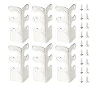 LT Easiyl 12Pcs Metal Corner Protectors Baseboard with Screws for Furniture Living Room Office and Jewelry Gift Boxes Packaging 4.8x2.9x2.1cm White Nickel