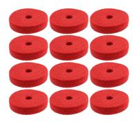 LT Easiyl 12pcs Wool Cymbal Felts 40mm Jazz Drum Felt Pads Red Round Soft Felt Washers Cymbal Stand Replacement Felt Pads for Drum Set Thickness 10mm